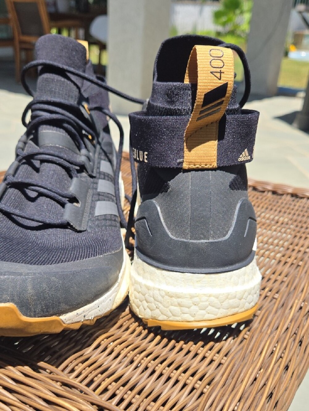 adidas Terrex Black and Tan Mid-Top Trail Sneakers - Picture 5 of 16
